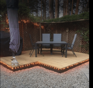 Decking using scaffold boards