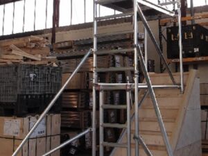 Stairwell scaffold tower
