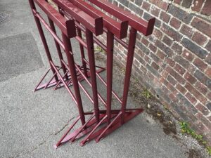 Size 3 builders trestle adjustable steel frame for high-level access platform