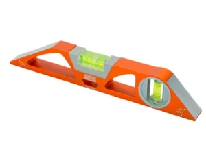 Bahco 466-250 Aluminium Magnetic Scaffold Spirit Level 250mm - orange anodized body with horizontal and vertical vials
