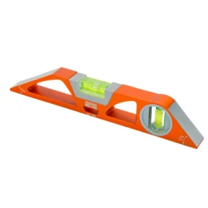 Bahco 466-250 Aluminium Magnetic Scaffold Spirit Level 250mm - orange anodized body with horizontal and vertical vials