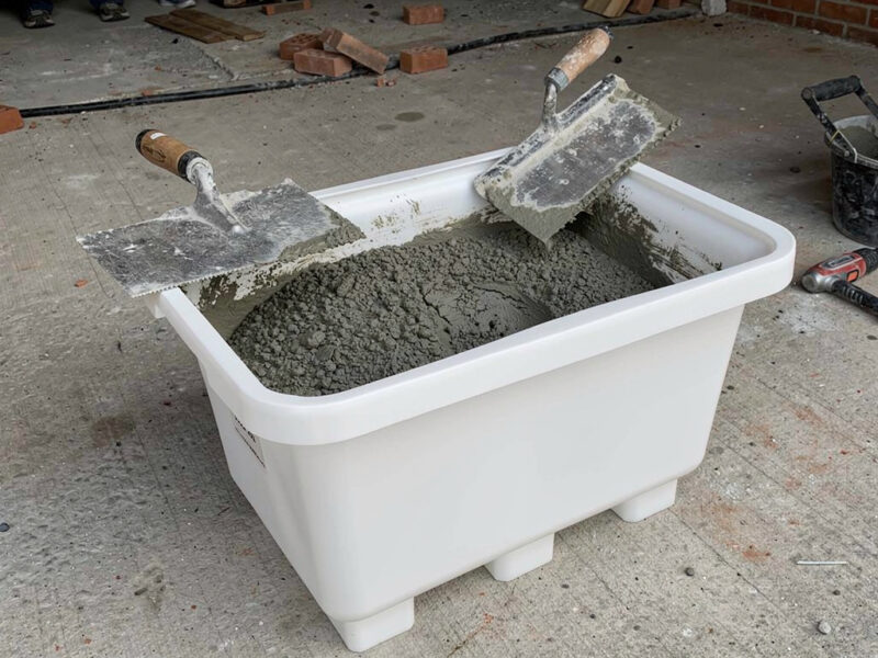 thumbnail image 2 of Heavy Duty Black Plastic Mortar Mixing Tub – 40L/60L/90L Options For Plasterers & Builders – Made In Poland 2 of 5
