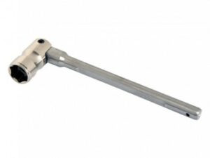 Scaffolding spanner with 7/16-inch hex and flat handle on white background