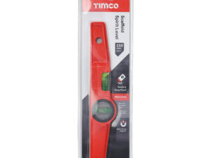 TIMCO Scaffolder's Magnetic Spirit Level 25cm in retail blister packaging showing product code 468153