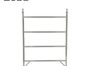 BoSS Ladderspan 3T span scaffolding frames range: available in single width (0.85m) and double width (1.45m), with 2-rung (1m height), 3-rung (1.5m height), and 4-rung (2m height) options, aluminium construction with ribbed rungs