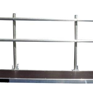600mm staging board single handrail main 600mm wide aluminium staging board with single sided handrails – complete lightweight scaffold platform with safety edge protection BS 2037 Class 1