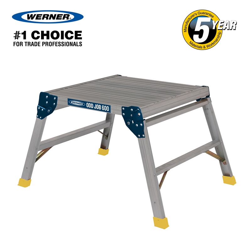 Odd Job 600 aluminium work platform with Werner branding and 5 year manufacturer guarantee