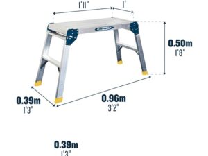 Odd Job Work Platform dimensions diagram showing 0.5m platform height, 2.25m safe working height, and overall size measurements