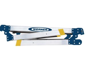 Odd Job Work Platform folded flat for compact storage showing slim 15cm depth and portable aluminium frame